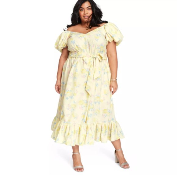 LoveShackFancy x Target Ines  Dress Yellow Floral - Picture 1 of 11